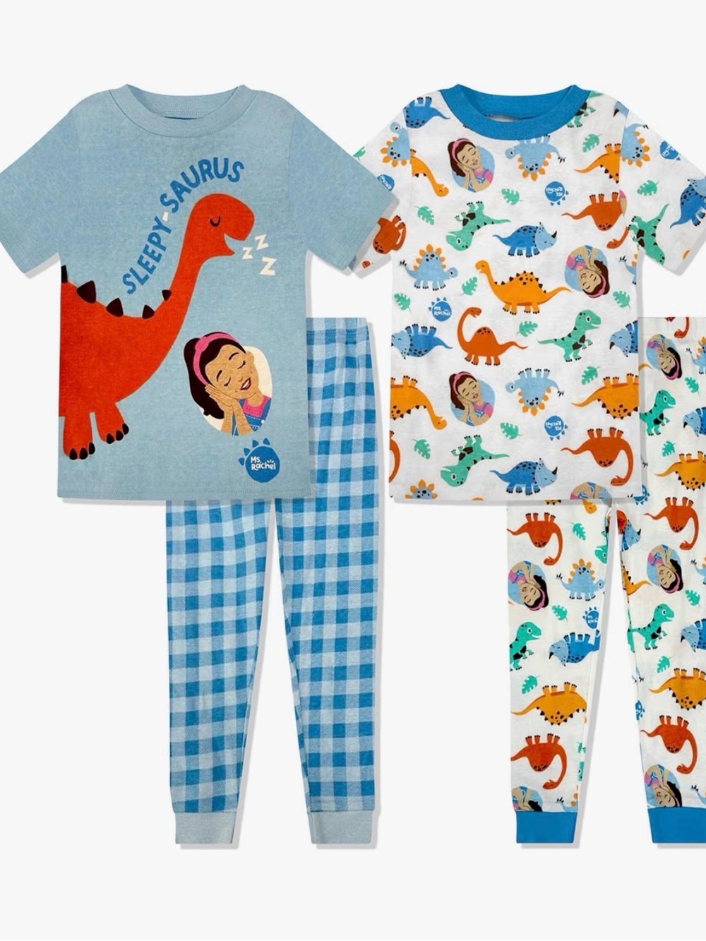 Ms. Rachel Kids' Sleepy-Saurus Dino Pajama Set- 4 Pieces. Size 4T. NWT